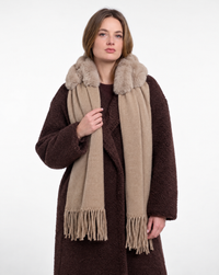 Rino & Pelle Zelda Super Fluffy Scarf - Dark Oat