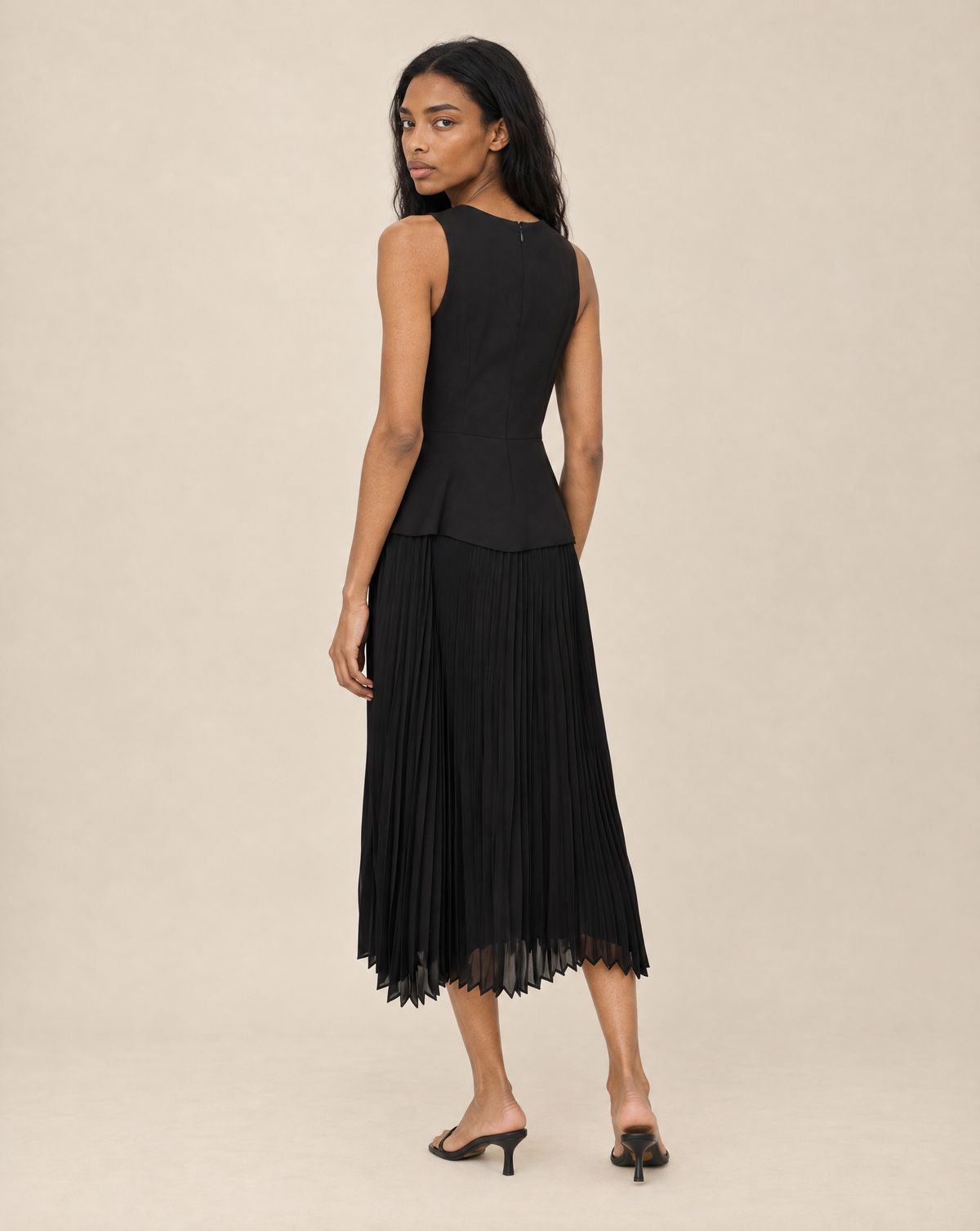 THML Lenora Mix Media Dress - Black-Hand In Pocket
