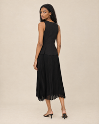 THML Lenora Mix Media Dress - Black