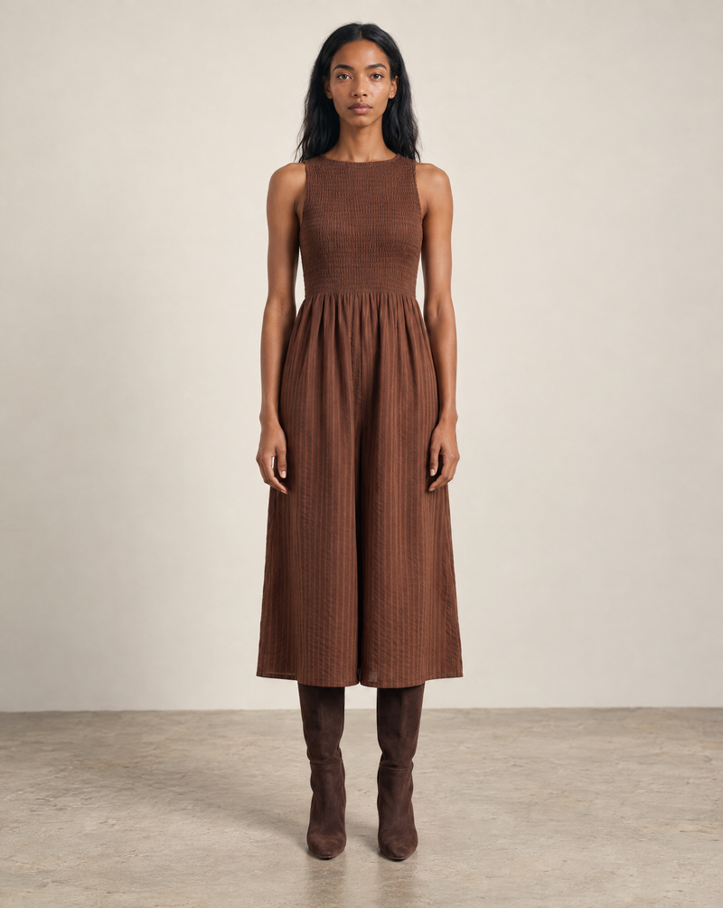 THML Madeline Dress - Brown-Hand In Pocket