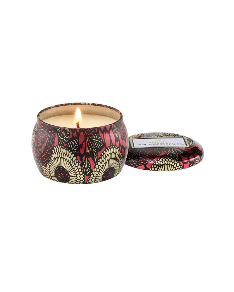 Voluspa Mini Tin Candle - Goji Tarocco-Hand In Pocket