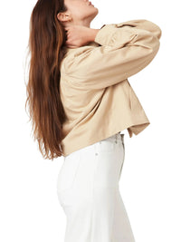 Habitual Cropped Swing Jacket - Tan-Hand In Pocket