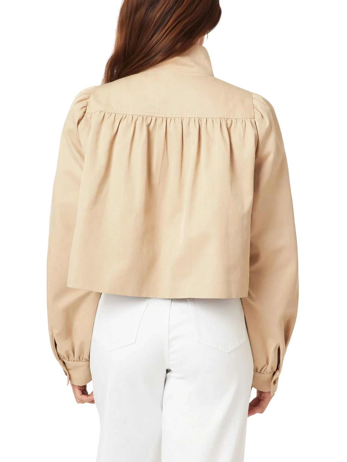 Habitual Cropped Swing Jacket - Tan-Hand In Pocket