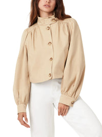 Habitual Cropped Swing Jacket - Tan-Hand In Pocket