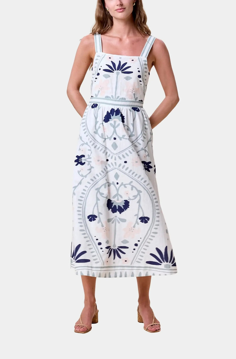 Cleobella Carmen Midi Dress - Liliana Blue Surf-Hand In Pocket