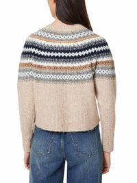Habitual Fair Isle Cardigan-Brown-Hand In Pocket