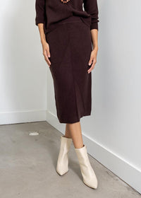 Astrid Kramer Knit Skirt- Chocolate ***FINAL SALE***-Hand In Pocket