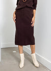 Astrid Kramer Knit Skirt- Chocolate ***FINAL SALE***-Hand In Pocket