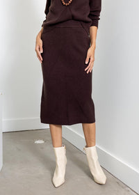 Astrid Kramer Knit Skirt- Chocolate ***FINAL SALE***-Hand In Pocket