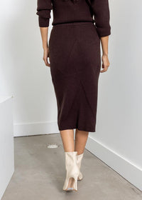 Astrid Kramer Knit Skirt- Chocolate ***FINAL SALE***-Hand In Pocket