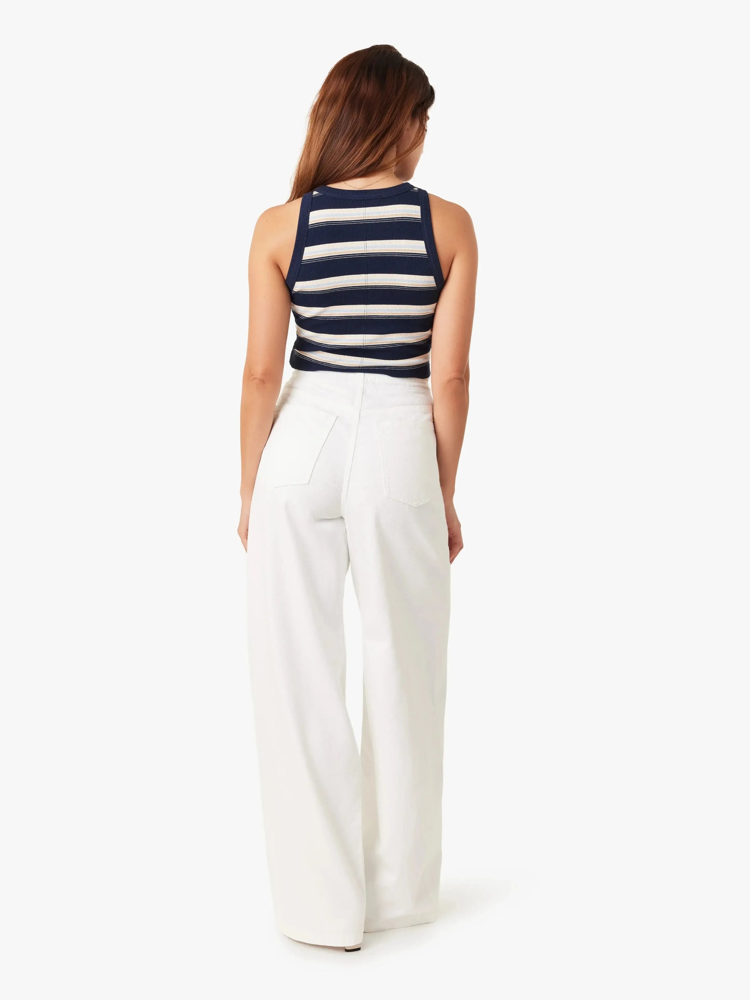 Habitual Lia Wide Leg Pant - White-Hand In Pocket