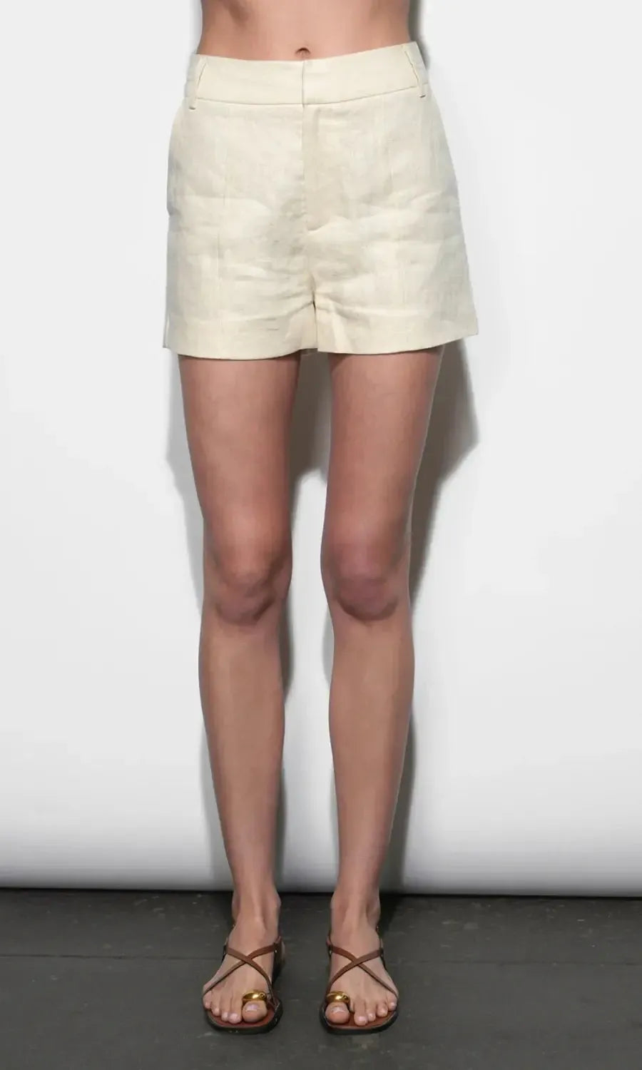 Greylin Haisley Linen Shorts - Stone-Hand In Pocket