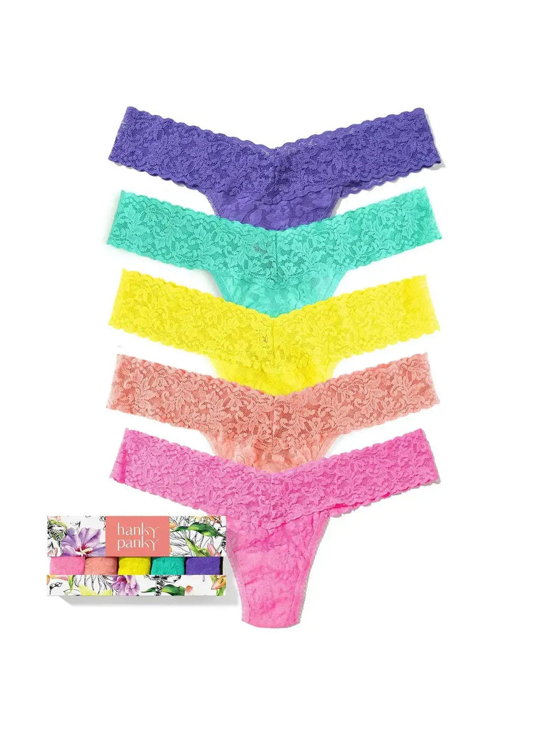 Hanky Panky 5 pack Low Rise Thongs-FNSA-Hand In Pocket