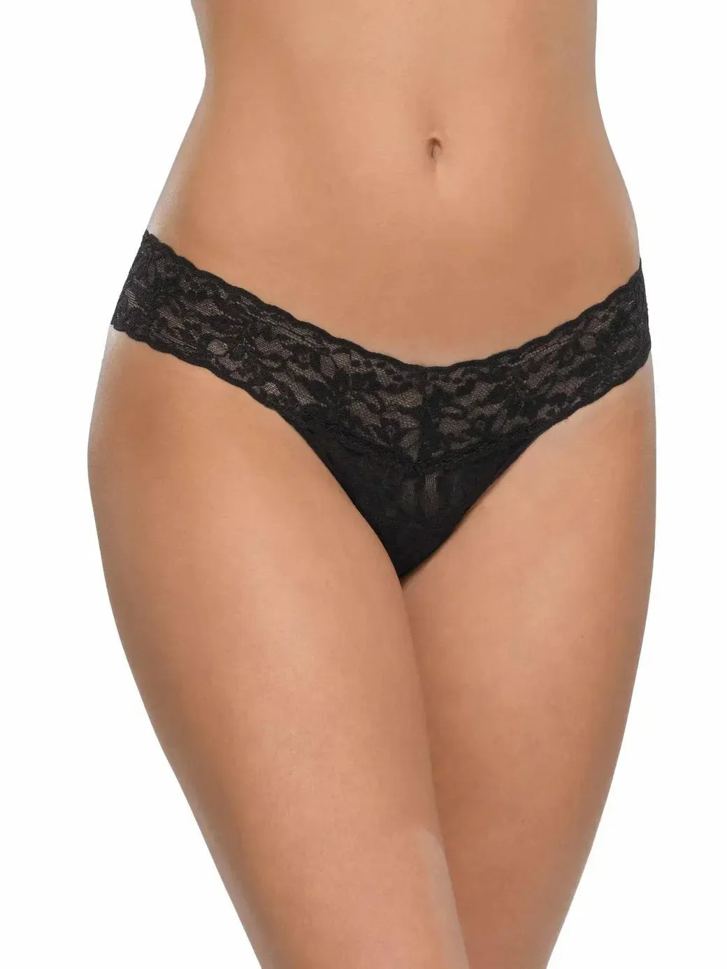 Hanky Panky Signature Lace Low Rise Thong - Black-Hand In Pocket