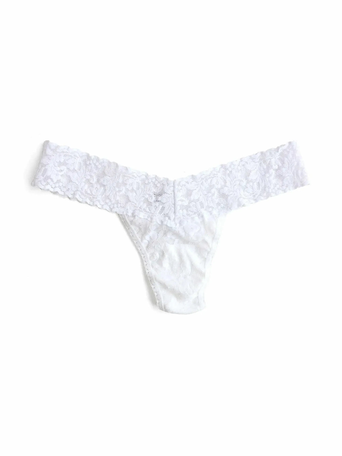 Hanky Panky Signature Lace Low Rise Thong - White-Hand In Pocket