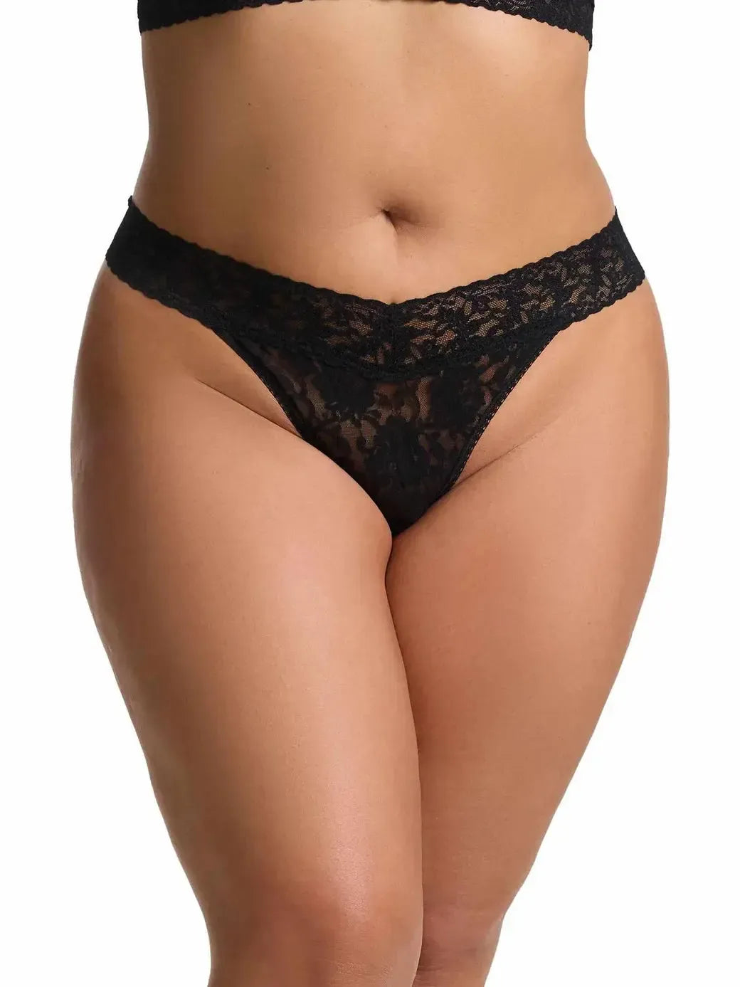 Hanky Panky Signature Lace Original Rise Thong - Black-Hand In Pocket