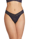 Hanky Panky Signature Lace Original Rise Thong - Navy-Hand In Pocket