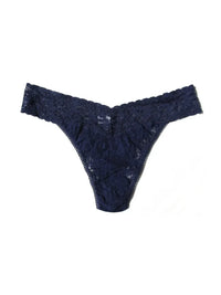 Hanky Panky Signature Lace Original Rise Thong - Navy-Hand In Pocket