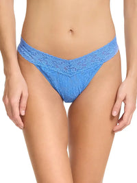 Hanky Panky Signature Lace Original Rise Thong - Take The Plunge Blue-Hand In Pocket