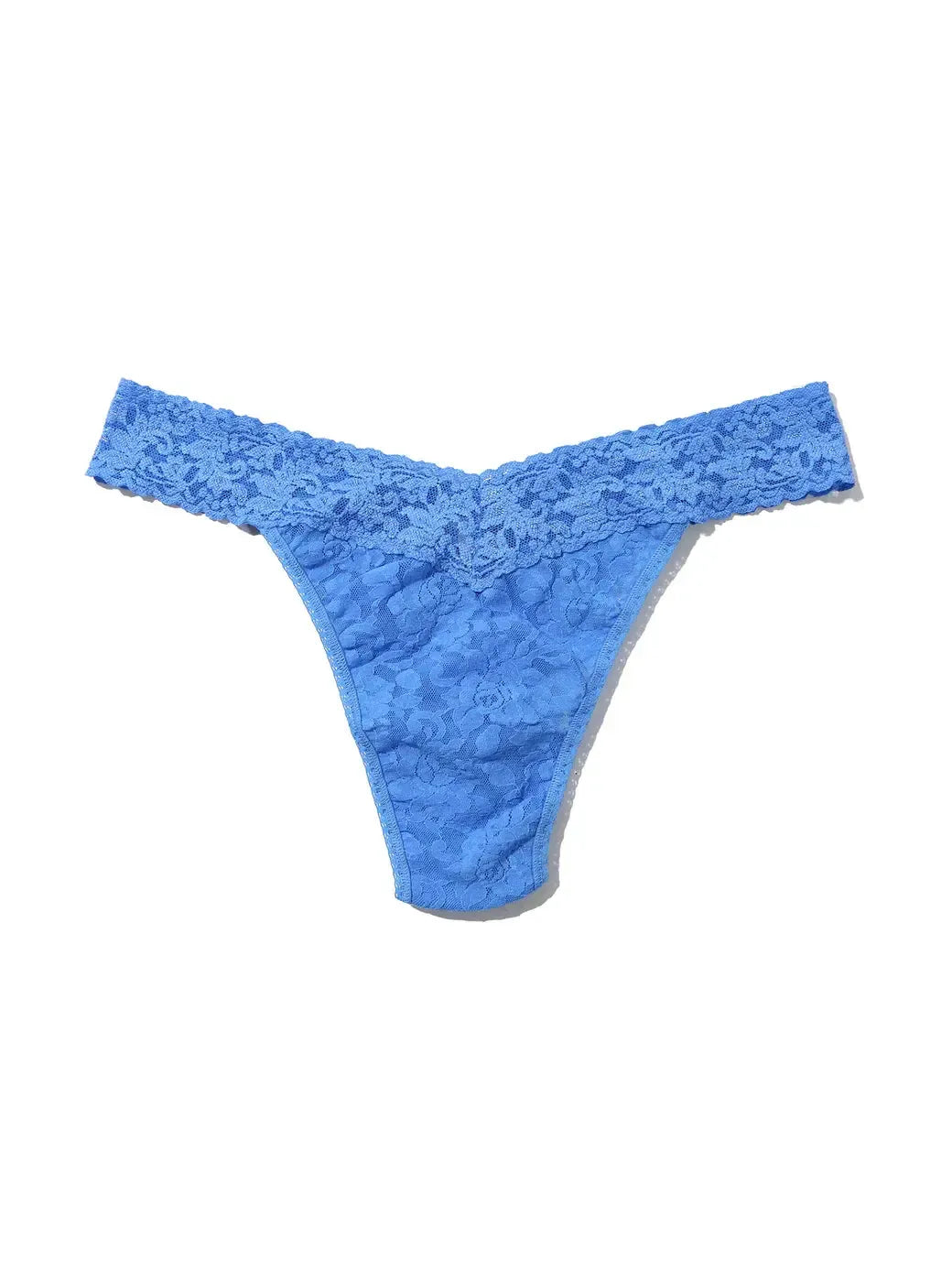 Hanky Panky Signature Lace Original Rise Thong - Take The Plunge Blue-Hand In Pocket