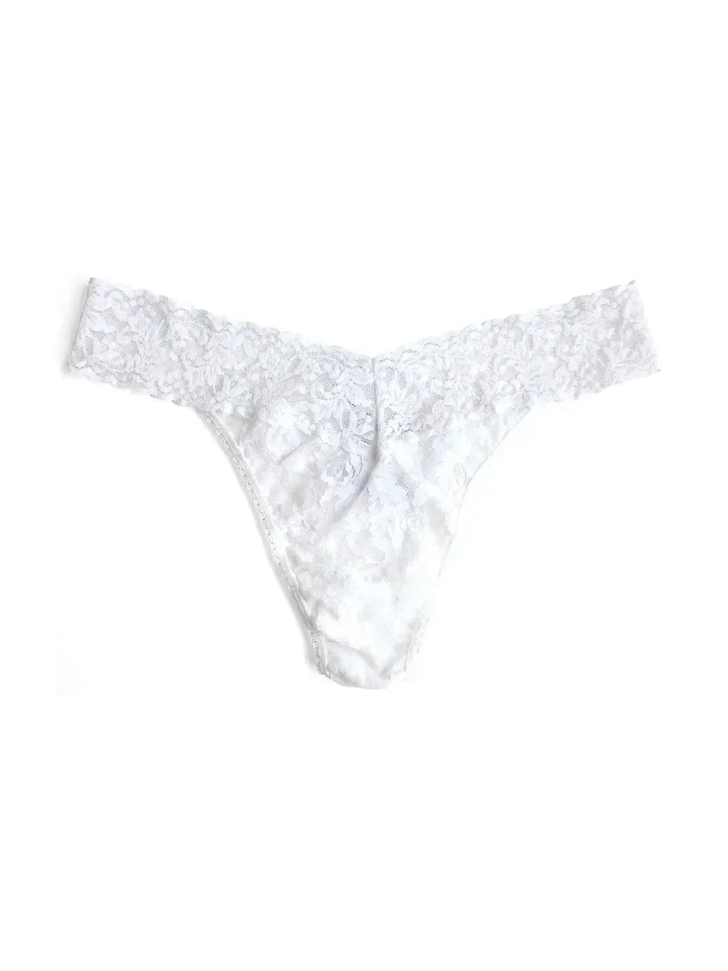 Hanky Panky Signature Lace Original Rise Thong - White-Hand In Pocket