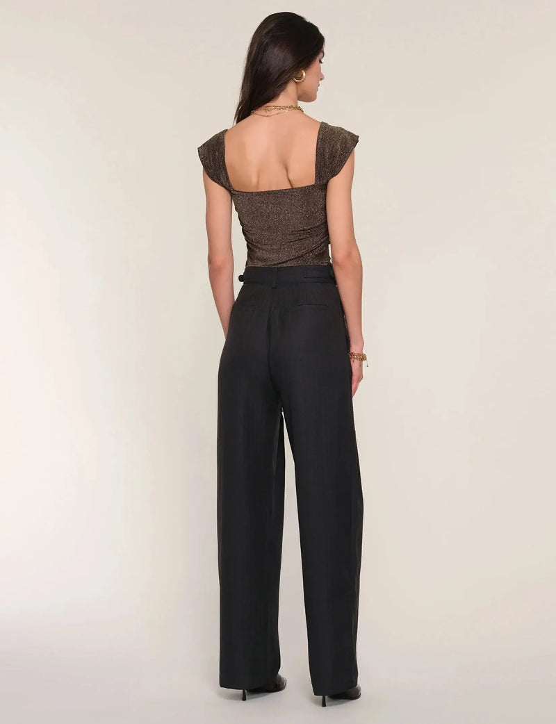Heartloom Remy Pant - Charcoal-Hand In Pocket