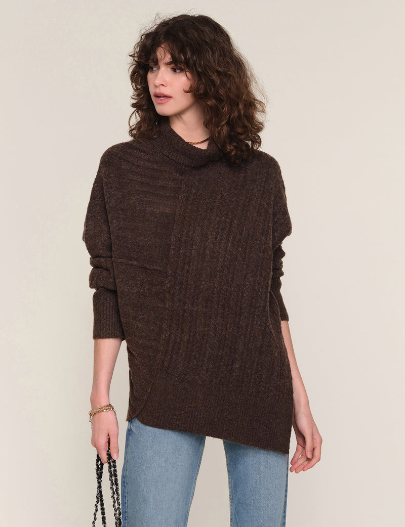 Heartloom Seira Sweater- Espresso-Hand In Pocket
