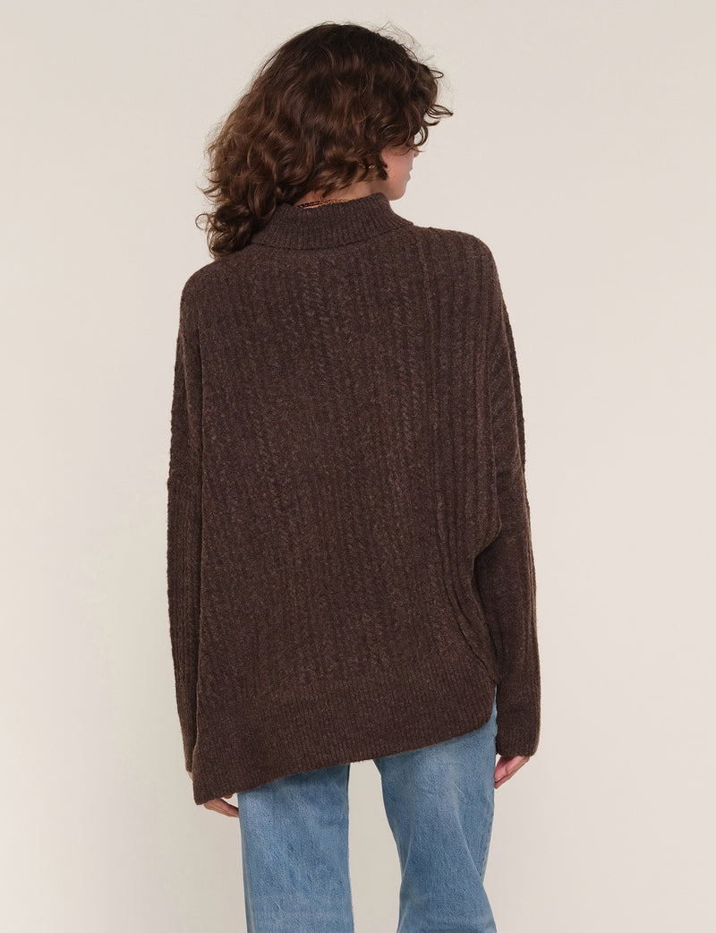 Heartloom Seira Sweater- Espresso-Hand In Pocket