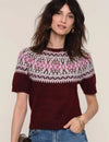 Heartloom Ellery Sweater- Merlot-Hand In Pocket