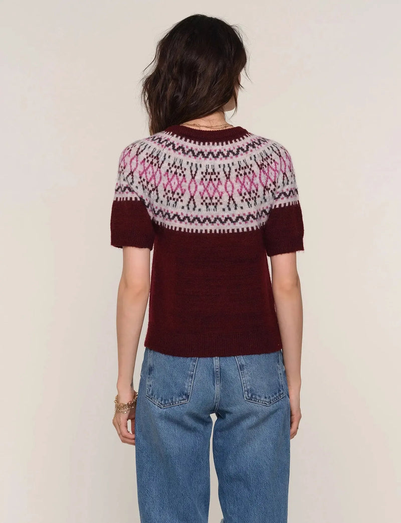 Heartloom Ellery Sweater- Merlot-Hand In Pocket
