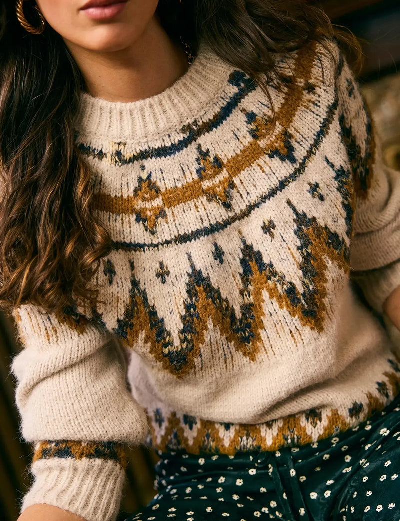 Heartloom Rae Sweater- Ivory-Hand In Pocket
