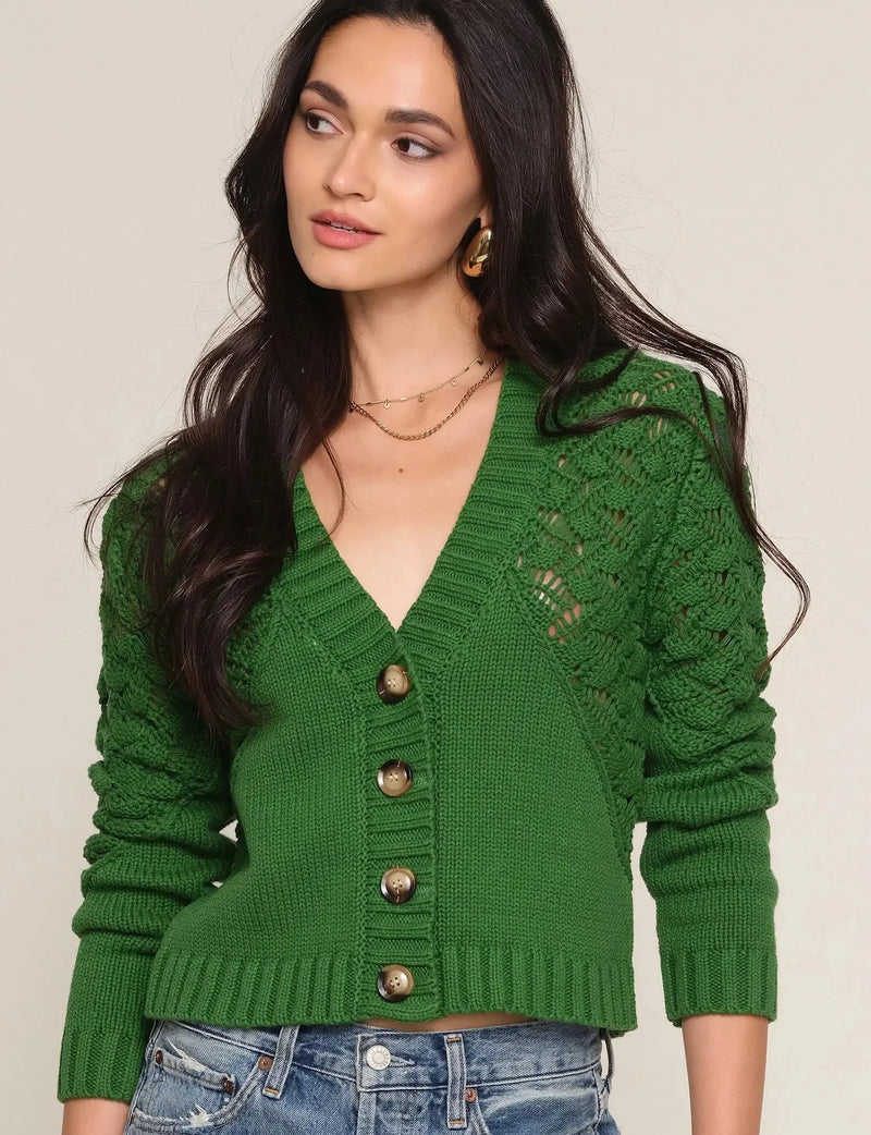 Heartloom Amalda Cardigan - Grass-Hand In Pocket
