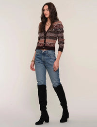 Heartloom Ruta Cardigan- Aubergine-Hand In Pocket