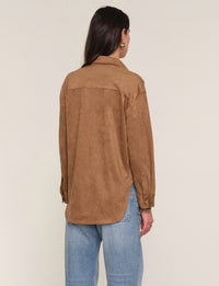 Heartloom Maya Shacket- Toffee-Hand In Pocket