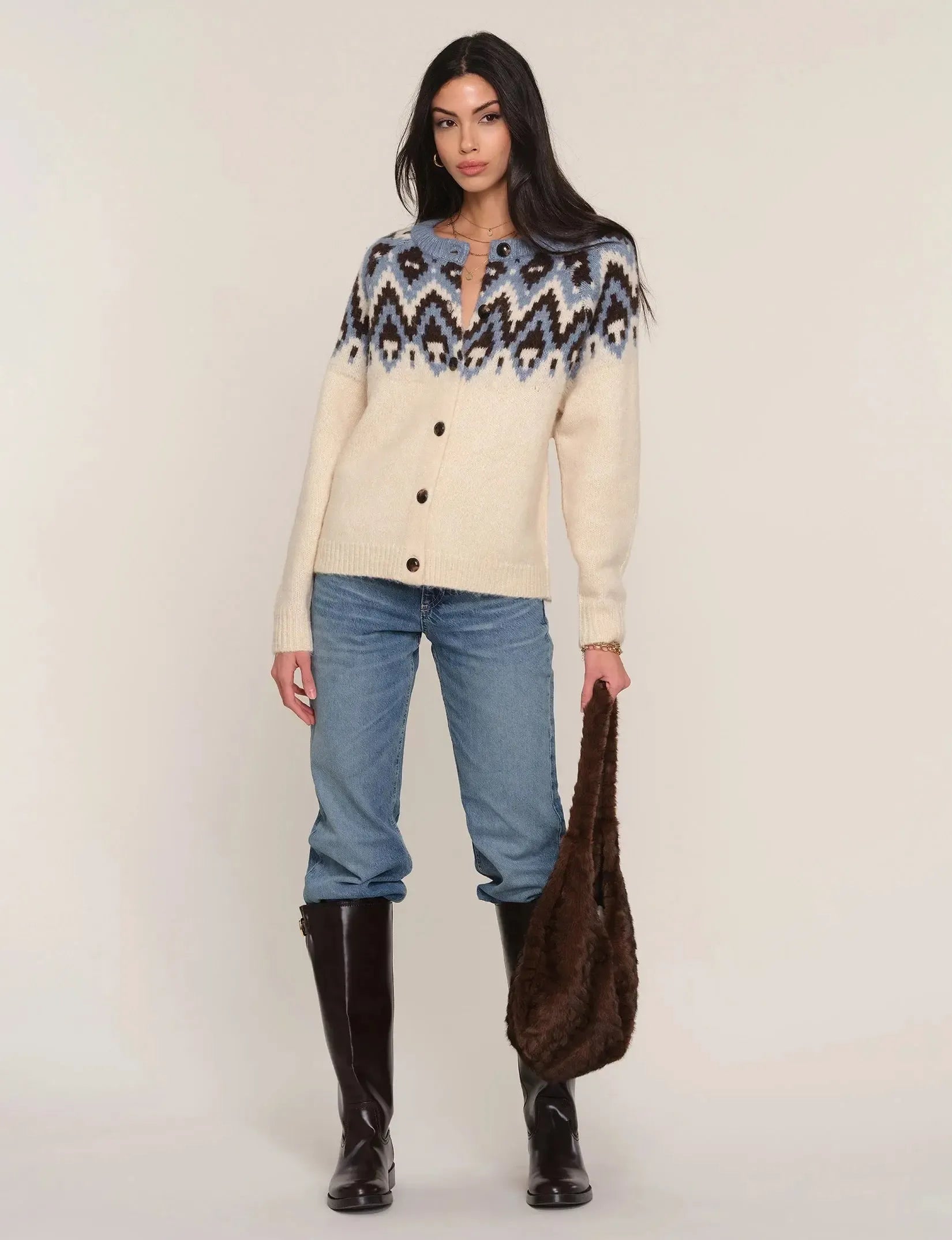 Heartloom Griffin Cardi - Ivory-Hand In Pocket