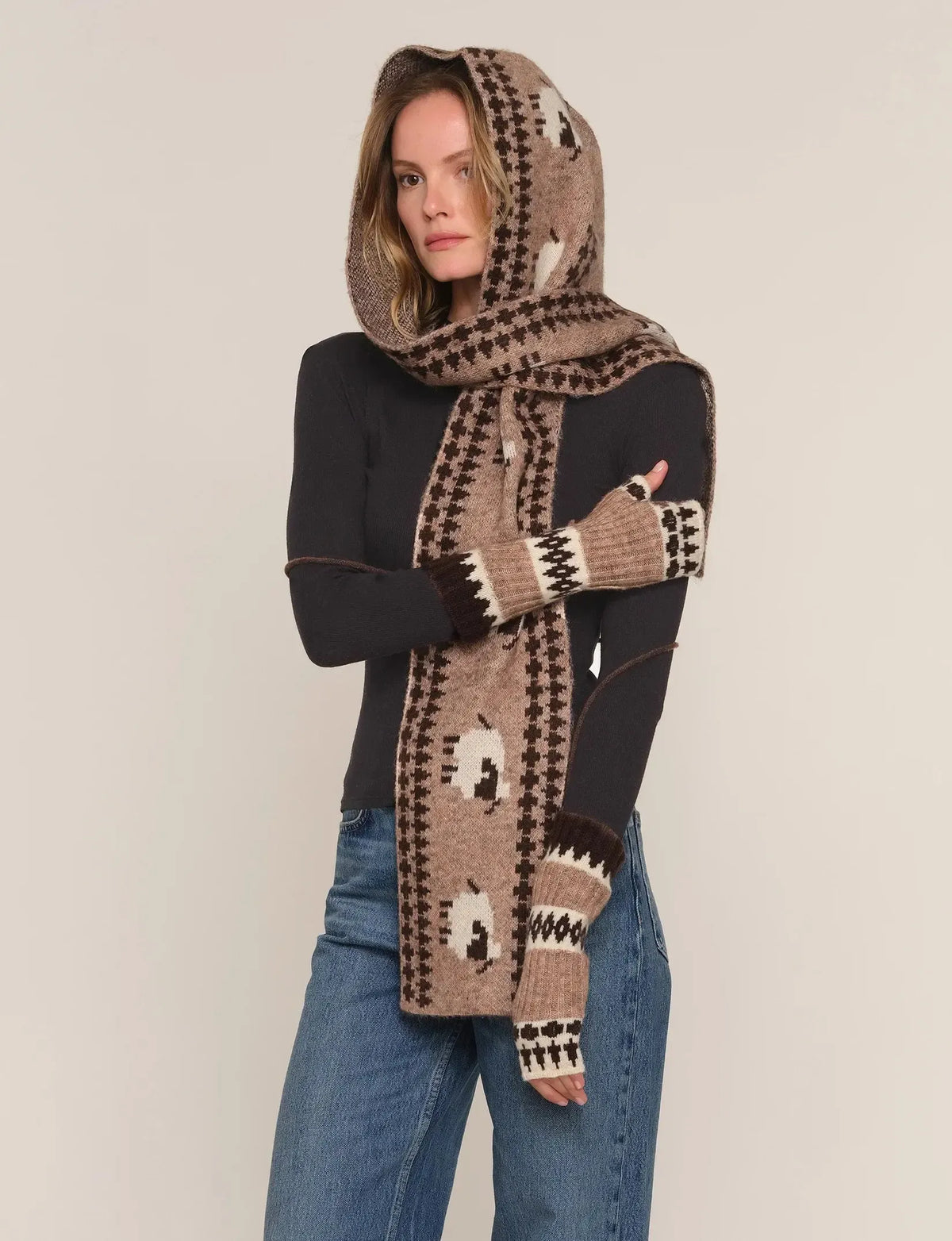 Heartloom Doria Scarf - Camel-Hand In Pocket
