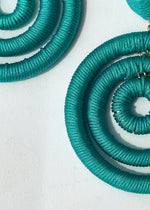 Cyprus Wrapped Circle Earrings-Turquoise ***FINAL SALE***-Hand In Pocket