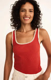 Z Supply Jaidynn Rib Tank- Cabana Red-Hand In Pocket