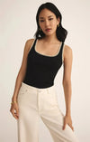 Z Supply Jaidynn Rib Tank- Black-Hand In Pocket