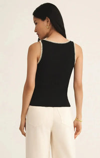 Z Supply Jaidynn Rib Tank- Black-Hand In Pocket