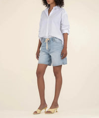 Kut Holly High Rise Tie Waist Shorts- Simply-Hand In Pocket