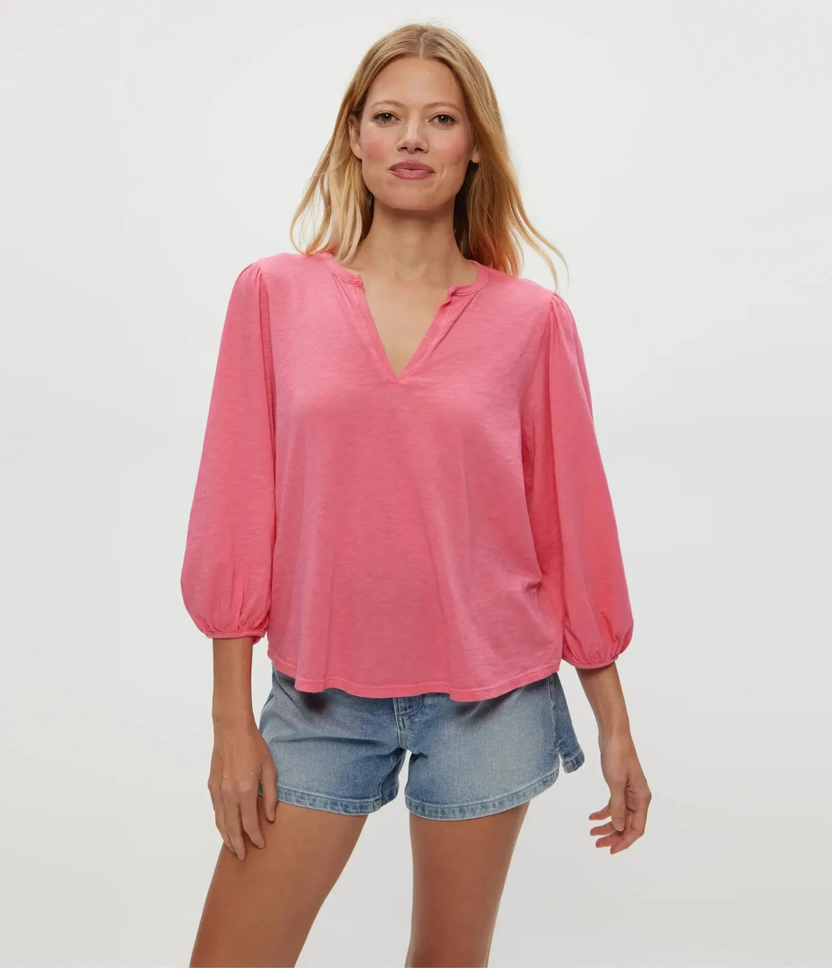 Michael Stars Gabi Puff Sleeve Top- Zinnia ***FINAL SALE***-Hand In Pocket