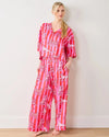 Print Fresh Leopard Stripes Satin Set- Pink-Hand In Pocket