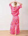 Print Fresh Leopard Stripes Satin Set- Pink-Hand In Pocket