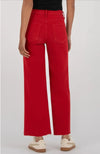 KUT Meg High Rise Fab Ab Wide Leg Raw Denim - Ruby Red