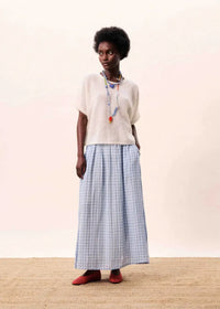 FRNCH Cobalt Skirt - Bleu Clair-Hand In Pocket