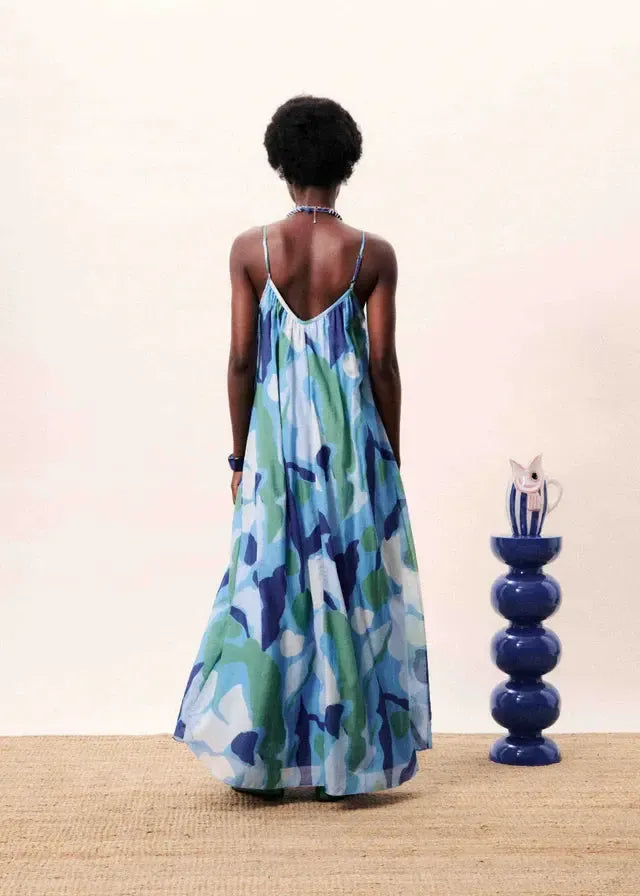 FRNCH Andaman Dress - Nenufar Bleu-Hand In Pocket