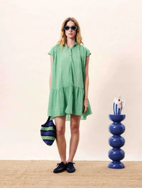 FRNCH Opale Dress- Green-Hand In Pocket