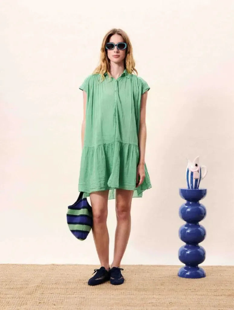 FRNCH Opale Dress- Green-Hand In Pocket