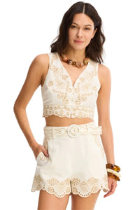 Allison Jenny Tank - Off White/Sand-Hand In Pocket